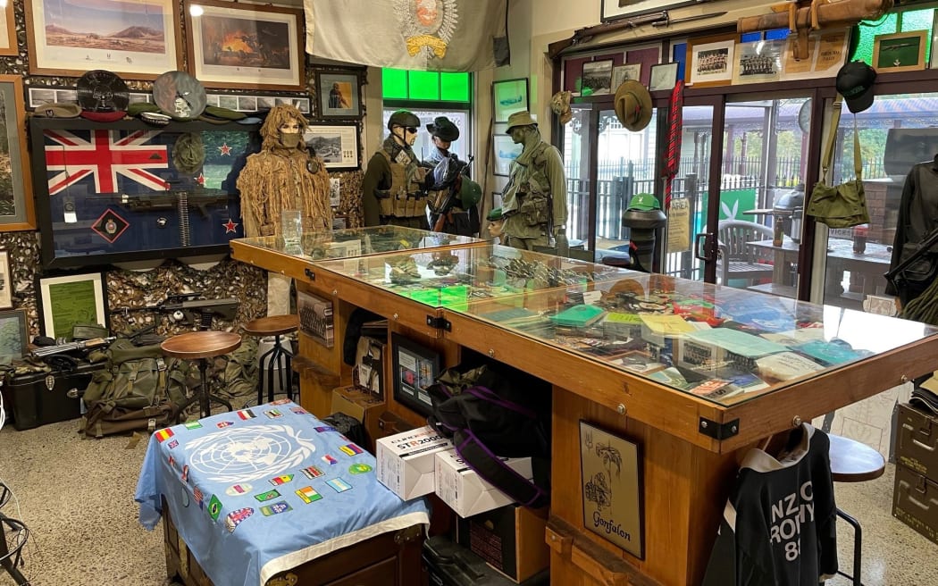 Military memorabilia in former soldier Gary Brandon's house.
