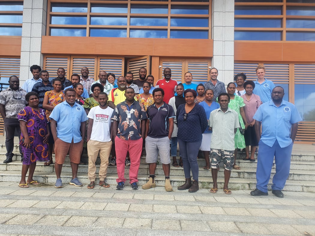 Nurses from Vanuatu's island of Efate and offshore islands during their training for administering the AstraZeneca Covid-19 vaccine.