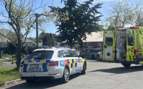 Emergency services at a house in Bryndwr, Christchurch.