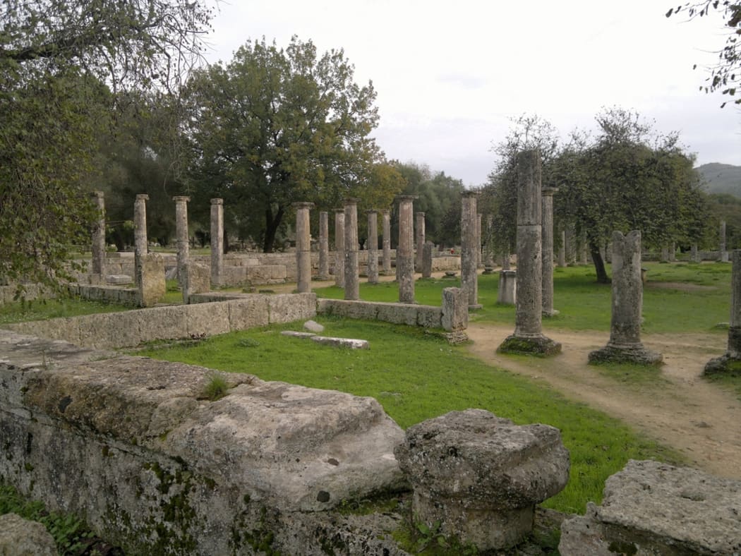 Ruins at Olympia, the home of the ancient Olympic games, near where the small statue was found.