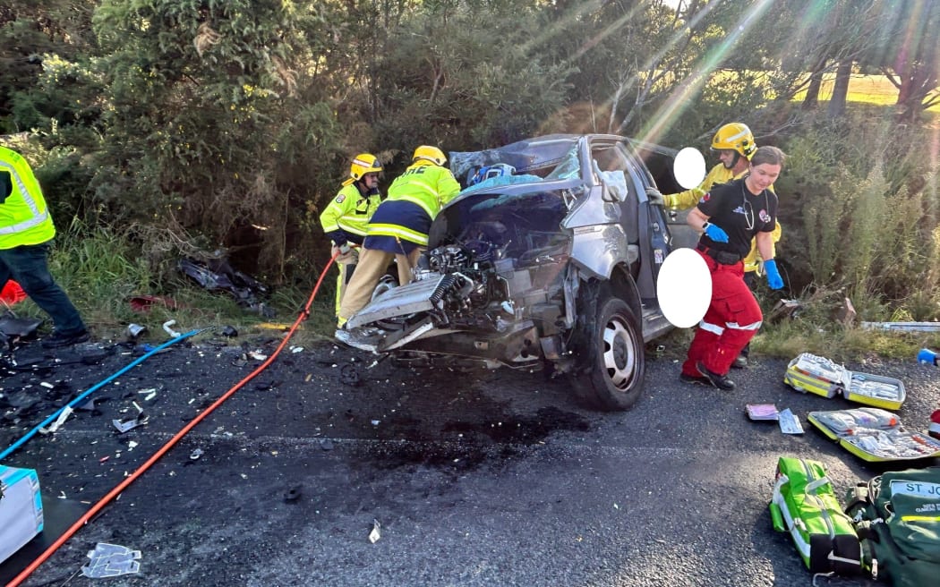 Two vehicles were involved in the accident near Maramarua Golf Club.