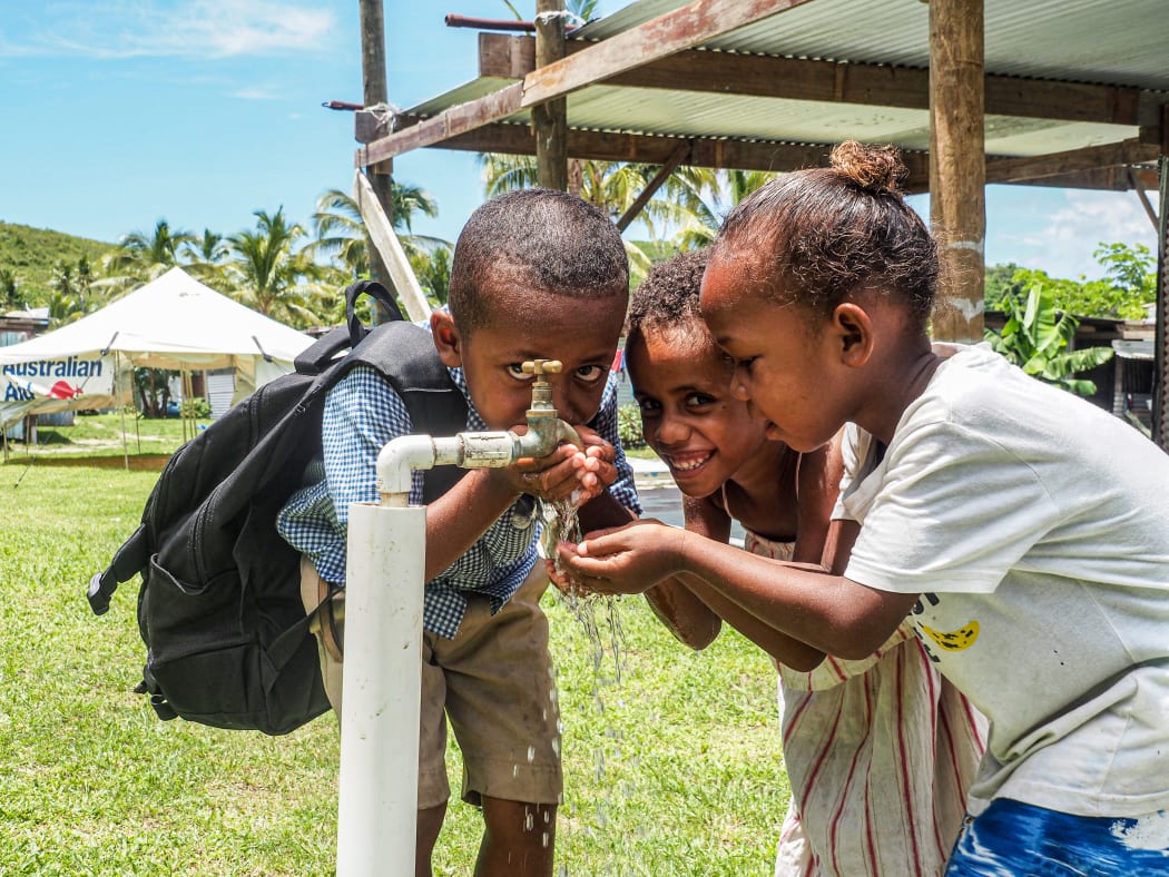 Children drinking water