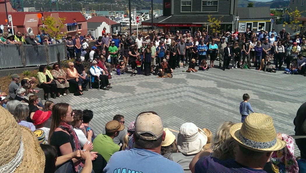 The opening of Lyttelton's new town square on 8 November 2014.