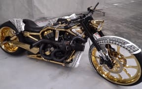 One of the Harley Davidson motorcycles Police seized today.