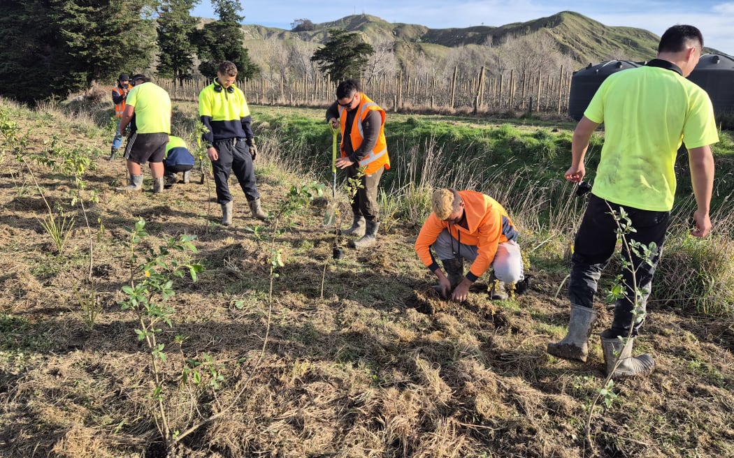 There is a big focus on environmental restoration, with the cadets at work with riparian planting.