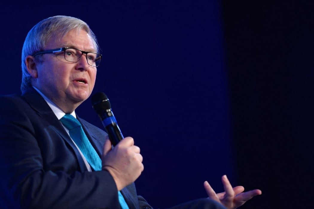 NEW YORK, NY - SEPTEMBER 29: Former Prime Minister to the Commonwealth of Australia, Kevin Rudd, speaks onstage at the 2014 Concordia Summit - Day 1 at Grand Hyatt New York on September 29, 2014 in New York City.