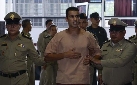 Bahraini refugee, Hakeem Al-Araibi arrives at Thailand's Criminal Court to submit his evidence to fight his extradition