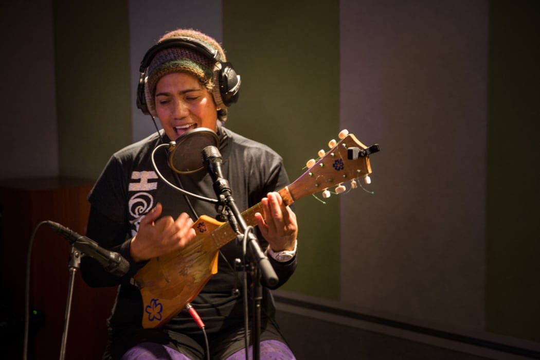 Betty-Anne from the band Adijah performing at the RNZ Auckland studios.