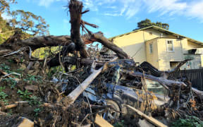 Damage can be seen all along Motutara Road.