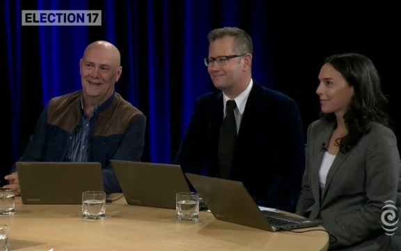 Political commentators with Guyon Espiner