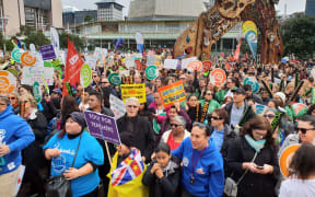 The rally at Aotea Square.