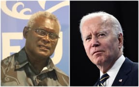 Several Pacific nations are expecting to sign an 11-point declaration during a historic meeting with US President Joe Biden (right) at the White House on 28 and 29 September 2022, but Solomon Islands Prime Minister Manasseh Sogavare (left) will not sign up.