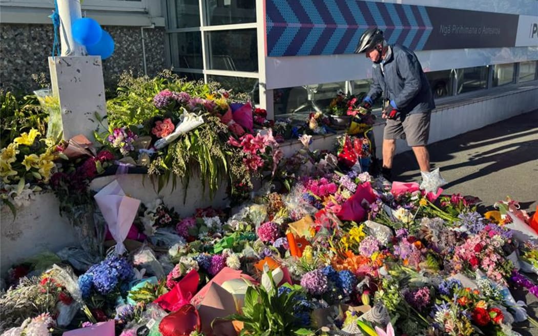 Marshall Garrett, who cycled to the police station to deliver handpicked flowers
