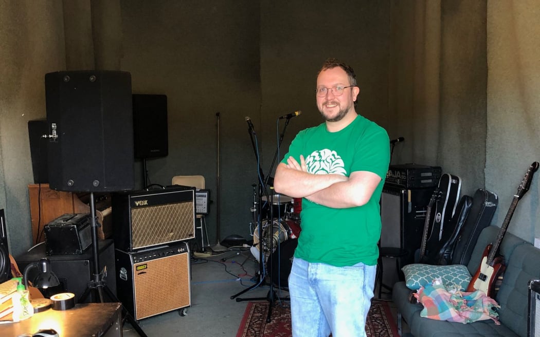 Brian Feary in the Melted Ice Cream practice space