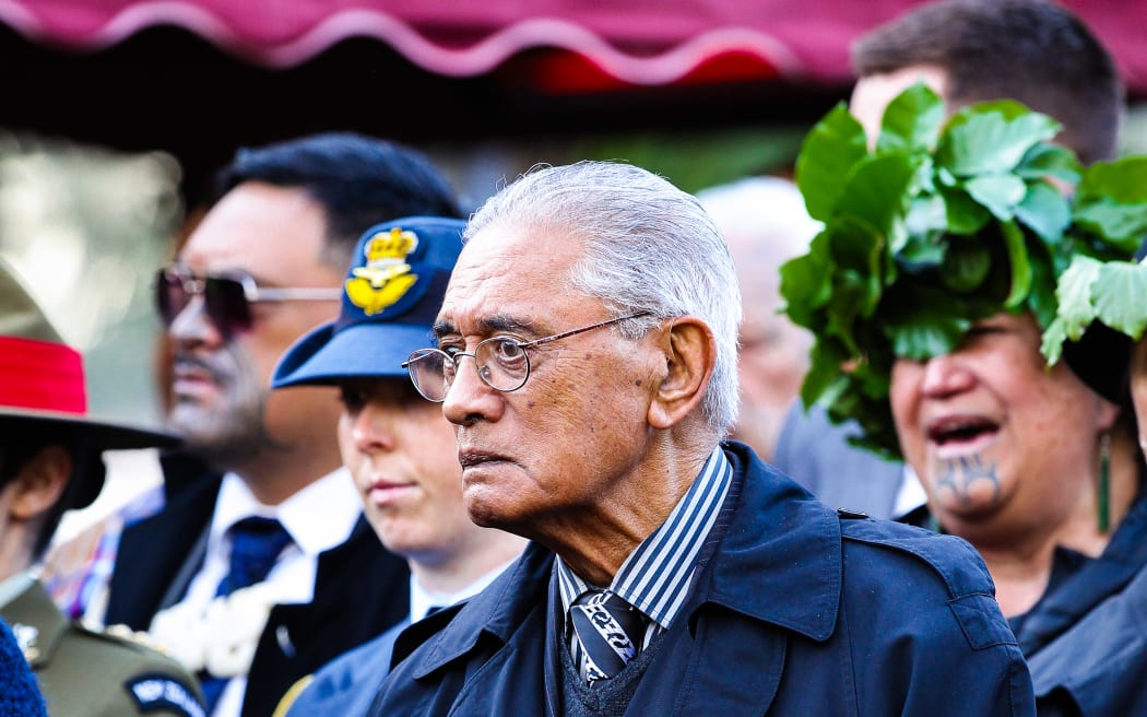 The Paramount Chief of Ngāti Tūwharetoa Sir Tumu Te Heuheu Tūkino VIII was among the people paying their respects at Tuurangawaewae Marae, on the third day of the tangi for Kiingi Tuheitia, 1 September, 2024.