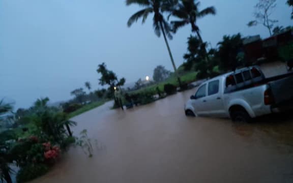 Flooding in Fiji's Central Division on 2 May 2021.