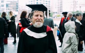 Bruce Dyer who earned his Master's Degree from AUT at the age of 75