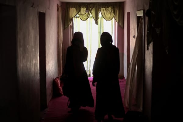 This picture taken on July 25, 2022 shows girls in a secret school at an undisclosed location in Afghanistan.