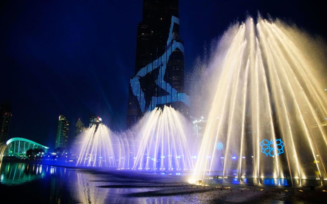 Dubai Expo 2020 logo launch event at the Dubai Fountain on March 27, 2016.