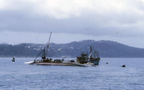 The New Zealand inter-island ferry 'Wahine' sank in the entrance to Wellington Harbour on 10 April 1968.