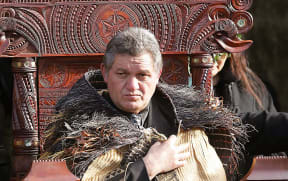 King Tuheitia Paki during his coronation ceremony at Turangawaewae in Ngaruawahia in August 2006.