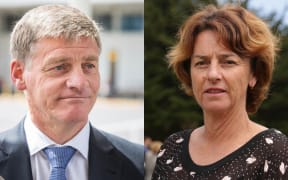 Bill English, left, and Susan Devoy