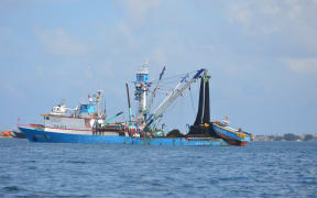Pictured is one of the Win Far tuna fleet purse seiners with a helicopter on the bow