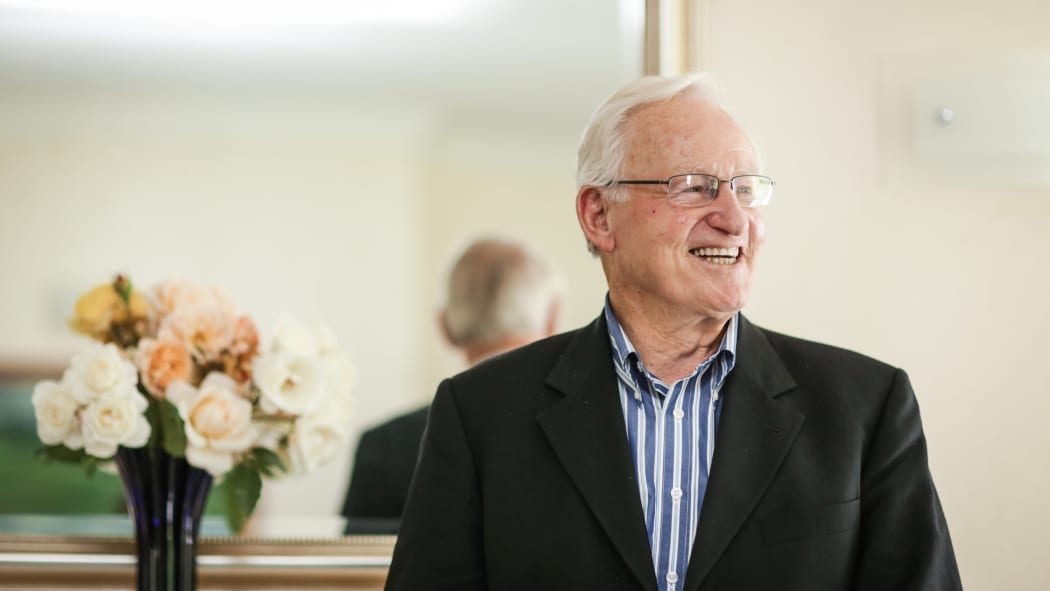 A portrait of Jim Bolger at his home in Waikanae in 2016