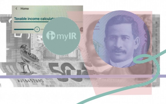 Collage of $50 note and IRD logo
