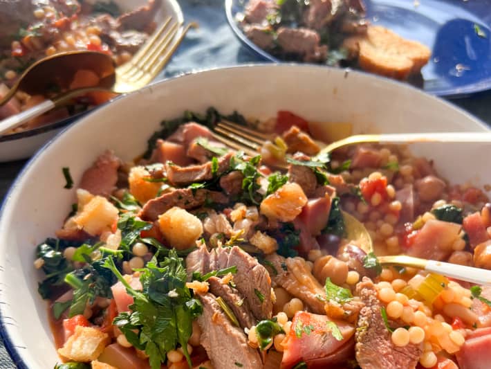 Cous cous lamb bowls