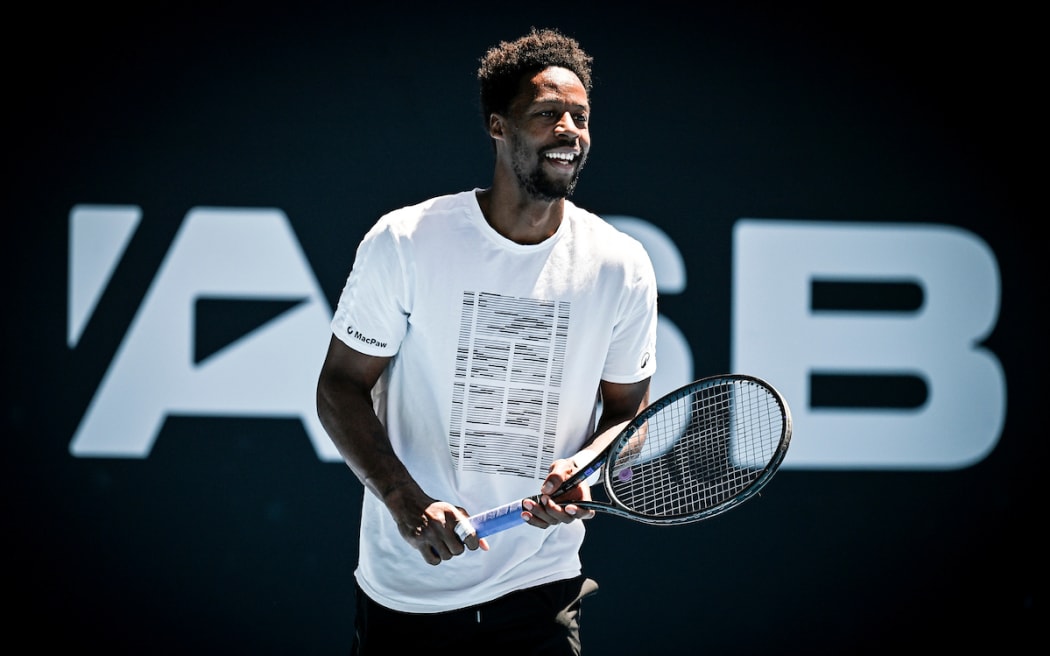 Gael Monfils of France during a practice session ahead of the 2025 Men’s ASB Classic.