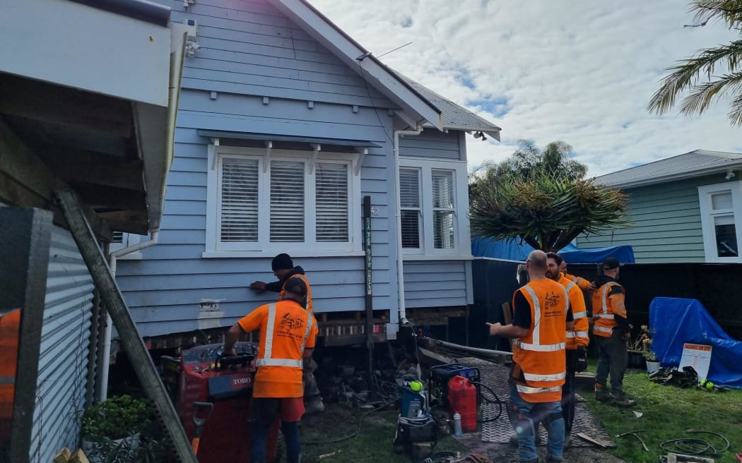 NIWA's Connon Andrews says lifting timber houses is a relatively straightforward process, but cost made it less financially viable for brick or concrete buildings.
