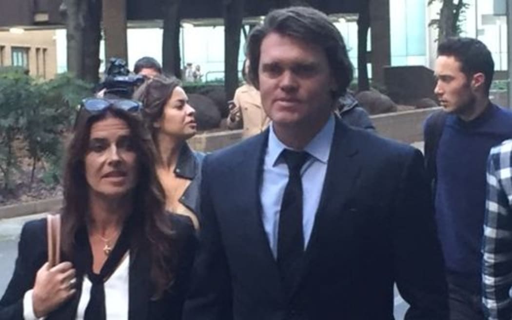 Lou Vincent leaving court with wife Susie