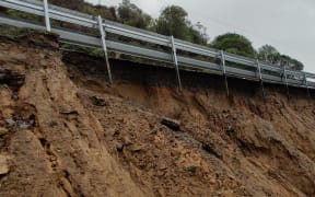 Recent heavy rain in the Tasman district has caused a large slip on State Highway 60 over the Tākaka Hill.