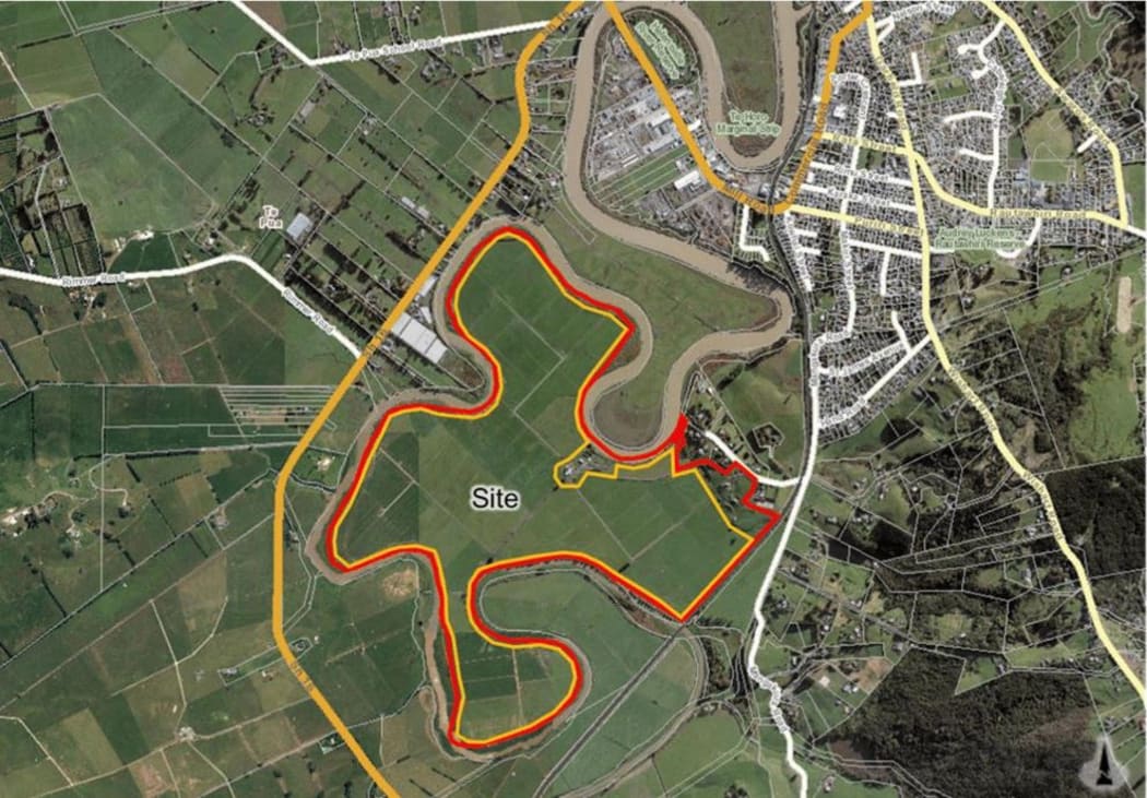 Area outlined for the proposed solar farm in Helensville, Auckland.
