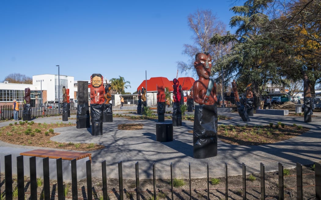 Pou o Heretaunga have returned to Civic Square after undergoing restoration.