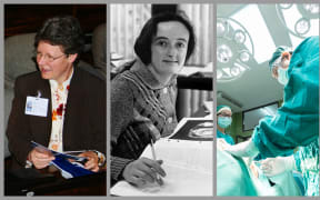 Images of Beatrice Tinsley, Jocelyn Bell Burnell and surgery