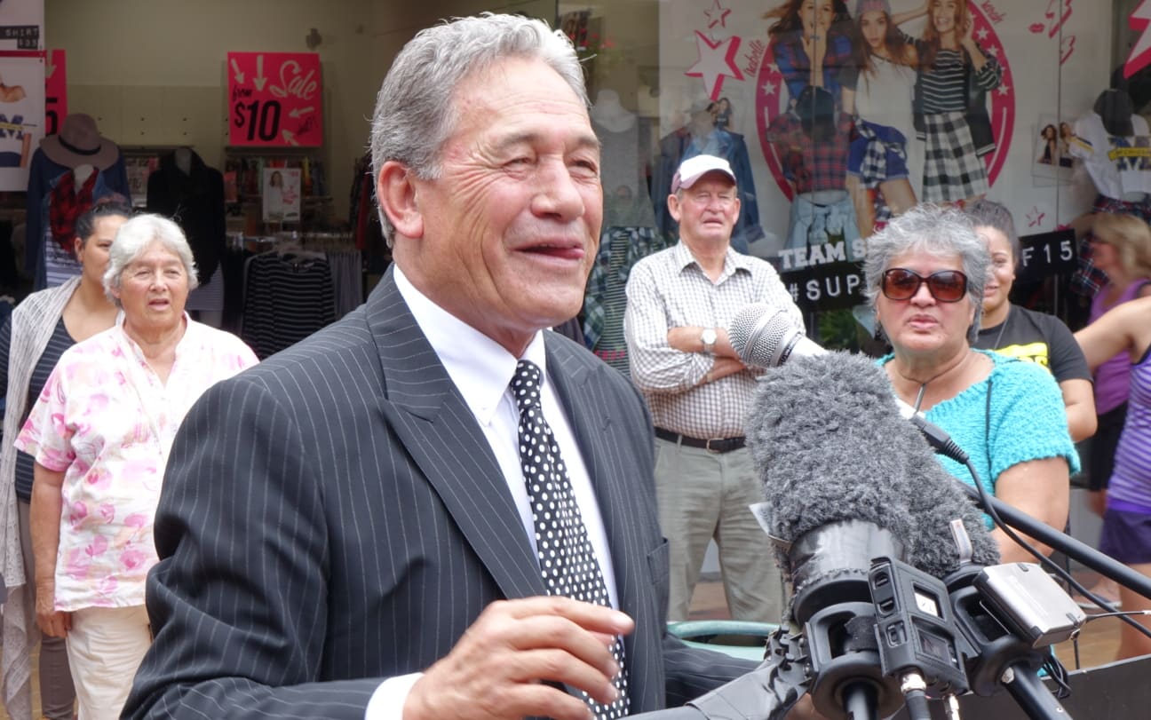 Winston Peters on the campaign trail in Northland