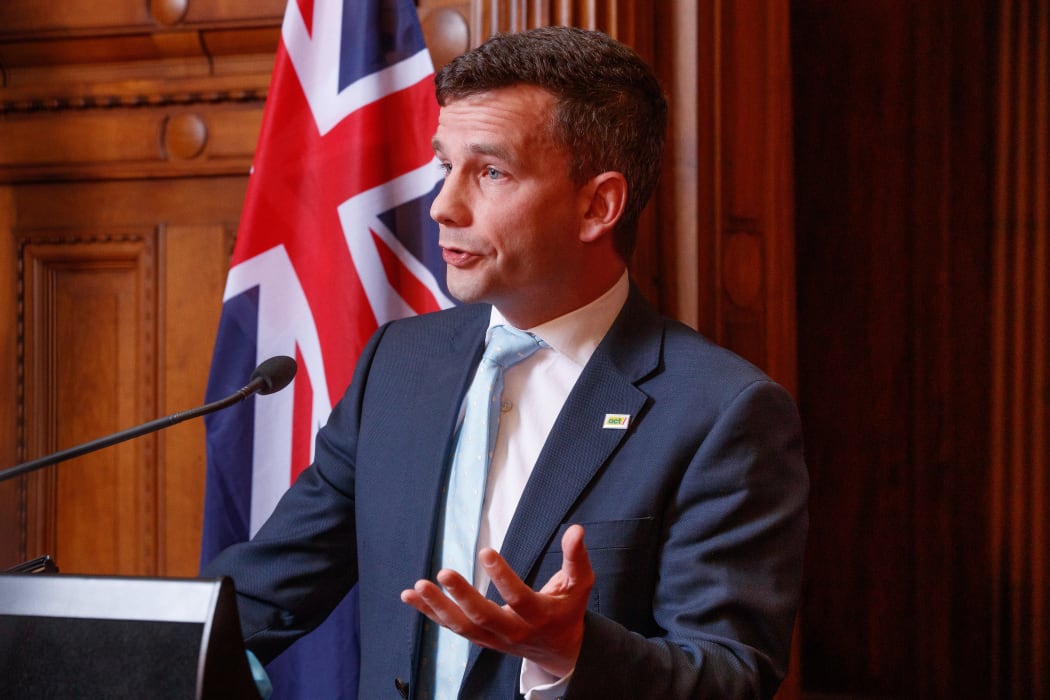 ACT leader David Seymour releases the party's Covid 3.0 (life after lockdown) plan to media in the Legislative Council Chamber in Parliament.