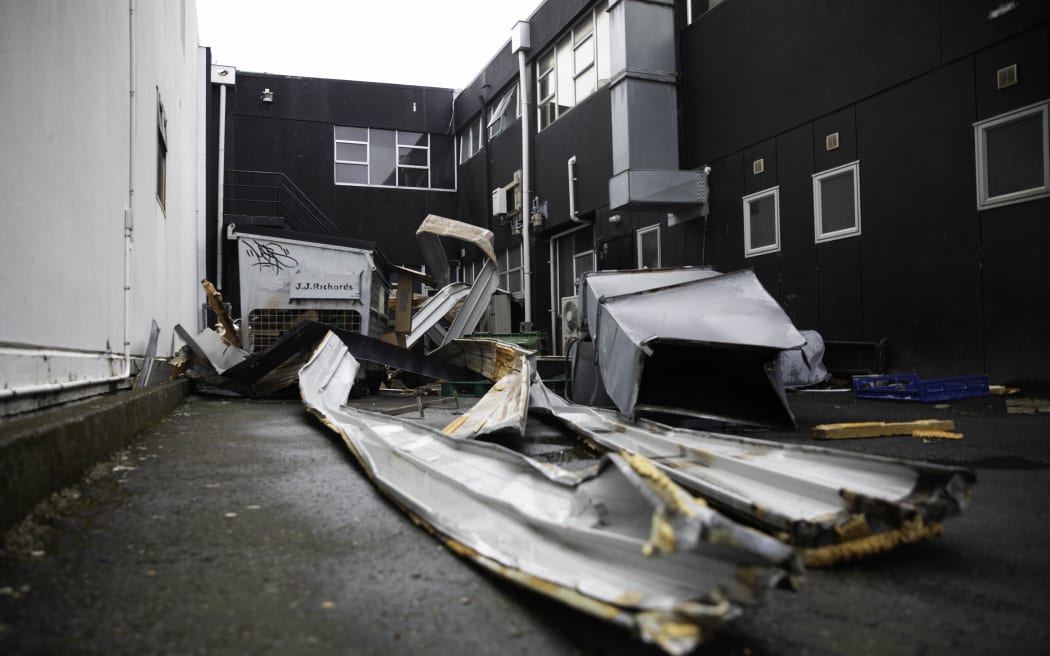 A severe thunderstorm caused damaged to properties at Kings Crescent, Lower Hutt, on 12 December, 2023.