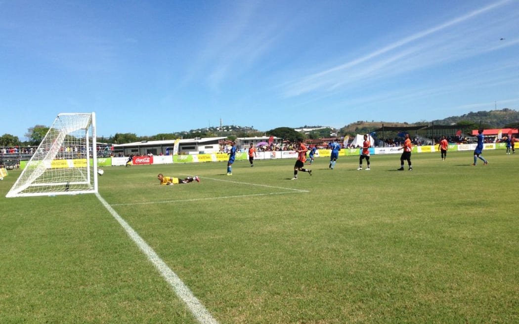 The Federation States of Micronesia play Fiji at the Pacific Games. They lost this game 38-0.