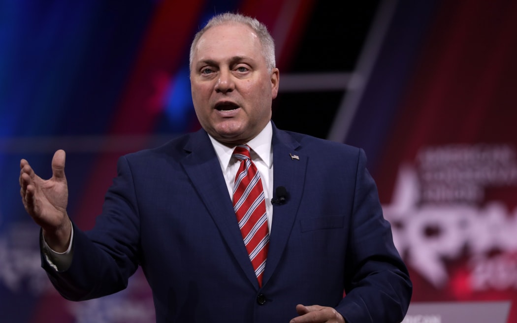 NATIONAL HARBOR, MARYLAND - FEBRUARY 27: U.S. House Minority Whip Rep. Steve Scalise (R-LA) speaks during the annual Conservative Political Action Conference (CPAC) February 27, 2020 in National Harbor, Maryland.