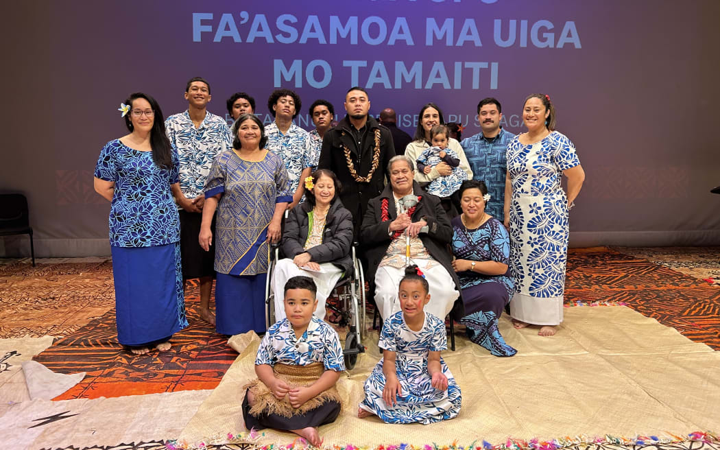 Tauanu'u with his Āiga (Wife, Children, and children at the launch of his new book)