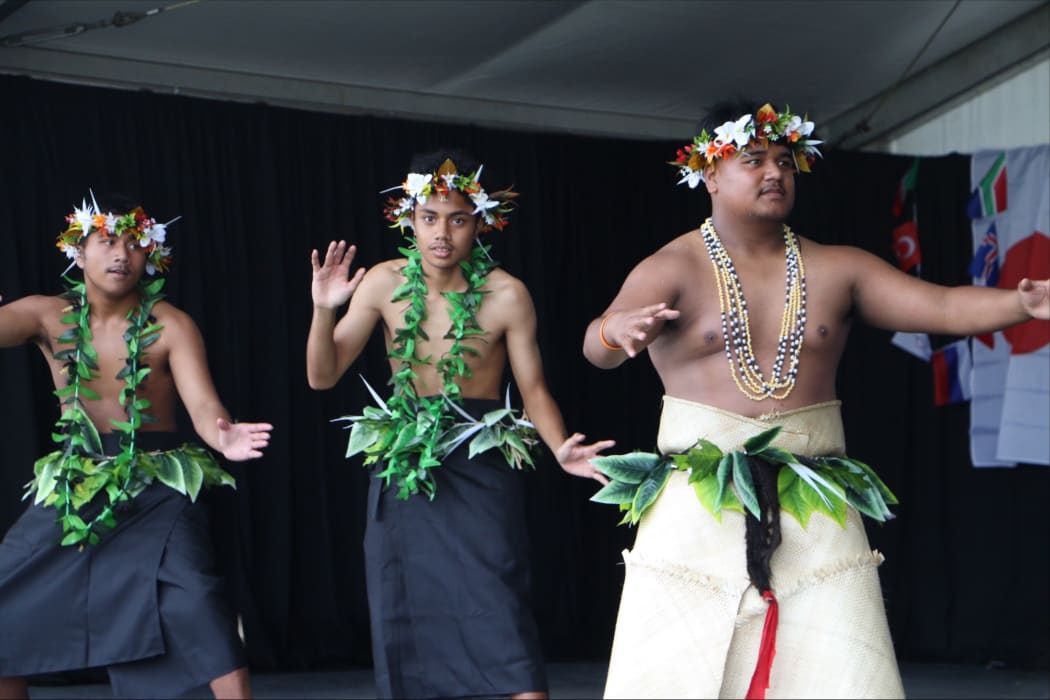 Manurewa High School’s very first Tuvalu group to perform at Polyfest.