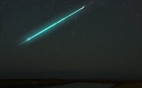 The meteor streaking across the sky was photographed by Jono Matla in Waikanae.