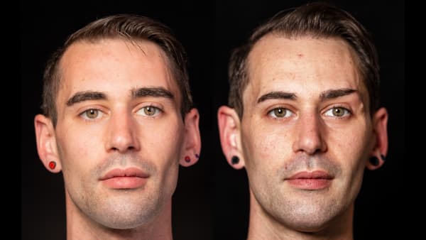 A composite image showing a photo of Dan in 2016 on the left and 2025 on the right.