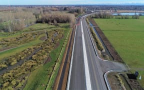 The Christchurch Northern Corridor during construction in July 2020.