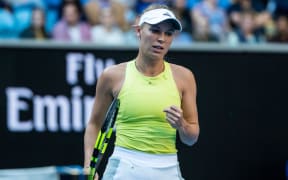 Caroline Wozniacki during the 2018 Australian Open.
