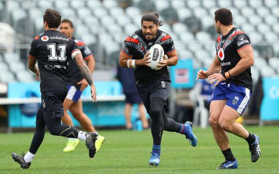Tohu Harris at Warriors training.