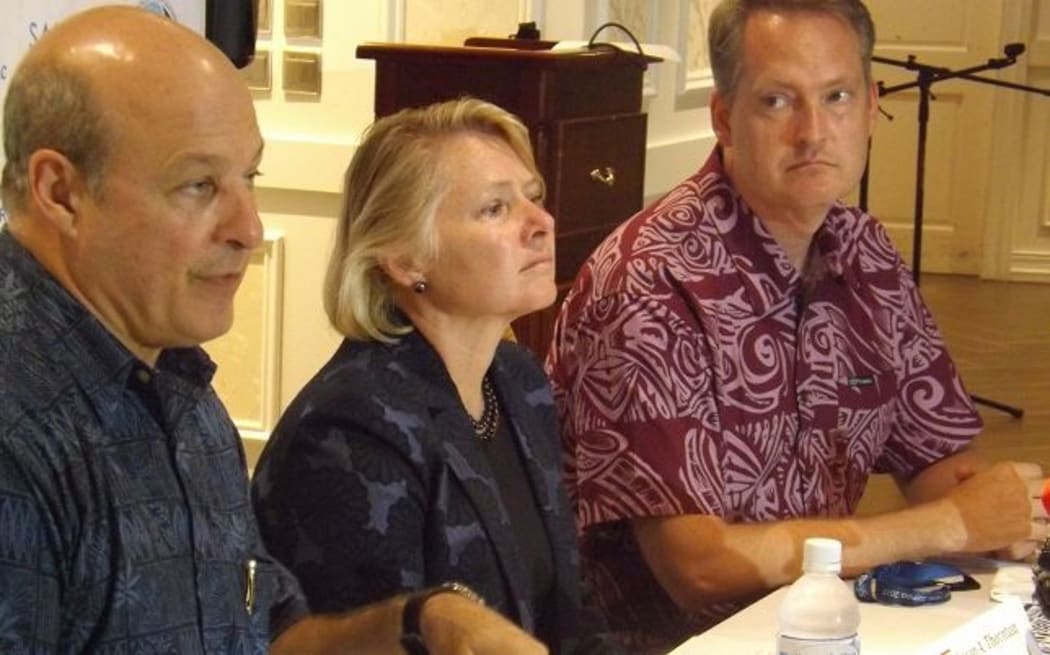 US assistant Secretary for East Asian and Pacific Affairs, Susan Thornton (C)